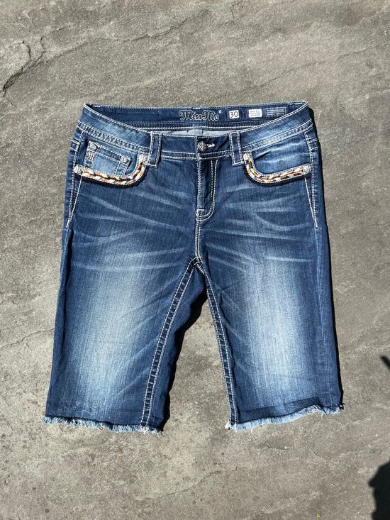Miss Me Pants - 💎 Y2K Miss Me Embellished Winged Bermuda Shorts Size 30 💎